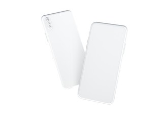 New smartphone with blank screen isolated Flat 3d