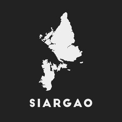 Siargao icon. Island map on dark background. Stylish Siargao map with island name. Vector illustration.