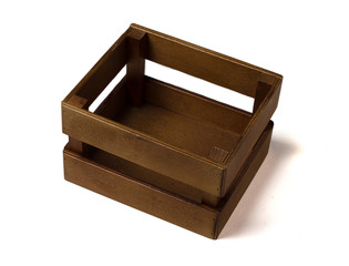 wooden crate isolated on white background