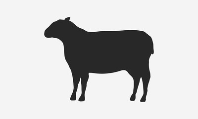 Lamb silhouette isolated on white background. Lamb or Sheep icon. Vector illustration