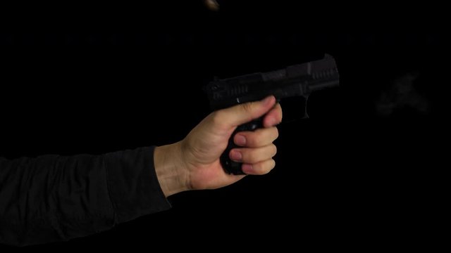 Hand Firing Gun on Transparent Background 1