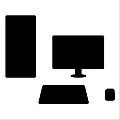 The computer icon. PC symbol. Flat Vector illustration