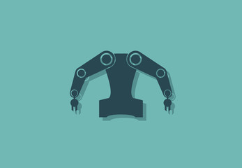 Collaborative robot silhouette vector