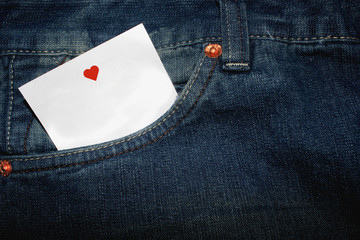 jean with paper in his pocket