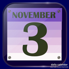 November 3 icon. For planning important day. Banner for holidays and special days. Vector illustration.