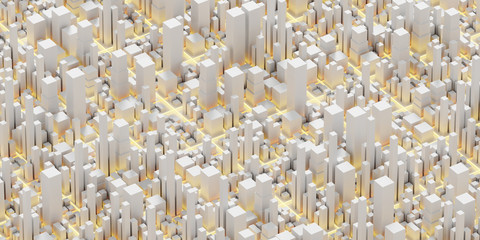 Fototapeta premium Techno mega city; urban and futuristic technology concepts, original 3d rendering