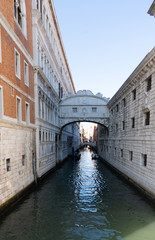 Fototapeta na wymiar View of the Bridge of Sighs or Ponte dei Sospiri. Travel, holiday photo. Venice. Italy. Europe.