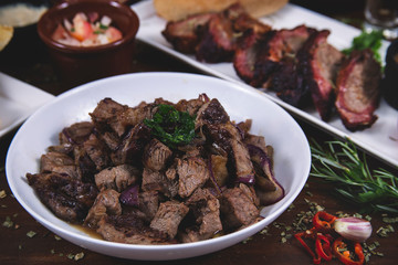 Meat types on the table