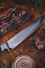 Ingredients for cooking on the cutting board