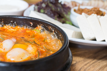 Sundubu jjigae (soft tofu stew)