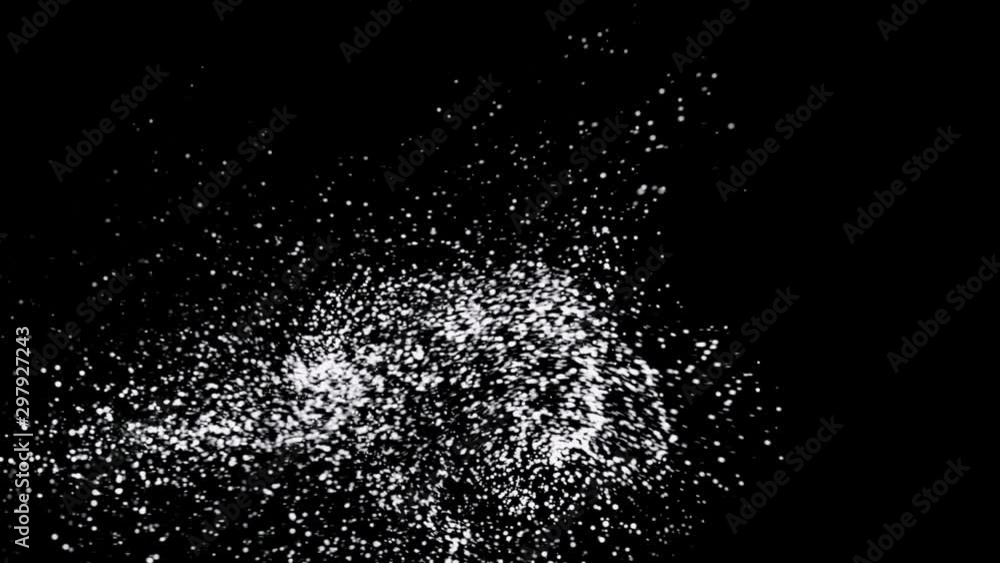 Poster beautiful abstraction of mesmerizing whirlwind consisting of white small particles whirling on the b
