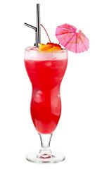 Alcohol cocktail isolated on white. Sex on the Beach