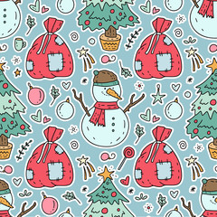 Seamless winter vector pattern.
