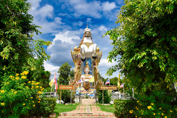 Statue of Deity at Wat Chai Chumphon Chana Songkhram temple in Kanchanaburi