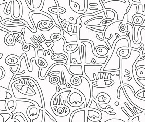 Black and white pattern.Seamless background, texture.	