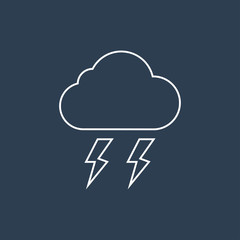 Weather lightning outline icon illustration isolated vector sign symbol