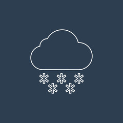 Snowy weather outline icon illustration isolated vector sign symbol