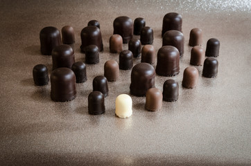 Black and white chocolate marshmallows