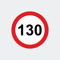 Traffic sign speed limit 130