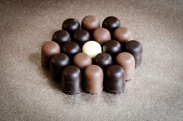 Black and white chocolate marshmallows