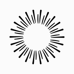 Hand drawn sunburst icon logo