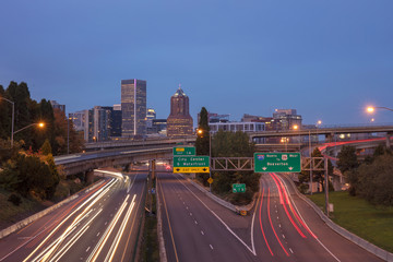 Portland cityscape under night