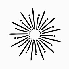 Hand drawn sunburt image for graphic