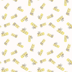 Cute watercolor rat seamless pattern. Mouse symbol 2020 new year