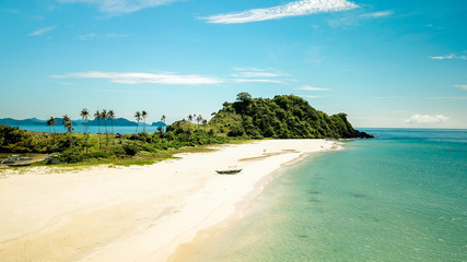 The most beautiful beach in the World. Nacpan Beach in El Nido, Palawan, Philippines.
