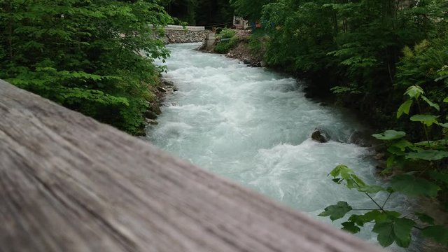 Flowing wild water from above in Garmisch-Partenkirchen.