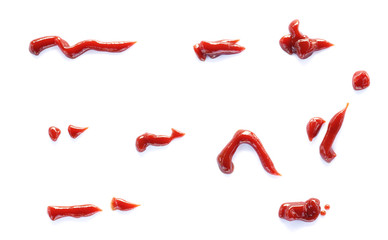 Tomato sauce or ketchup isolated on white background.