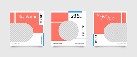 Modern promotion square web banner for social media mobile apps. Elegant sale and discount promo backgrounds for digital marketing	