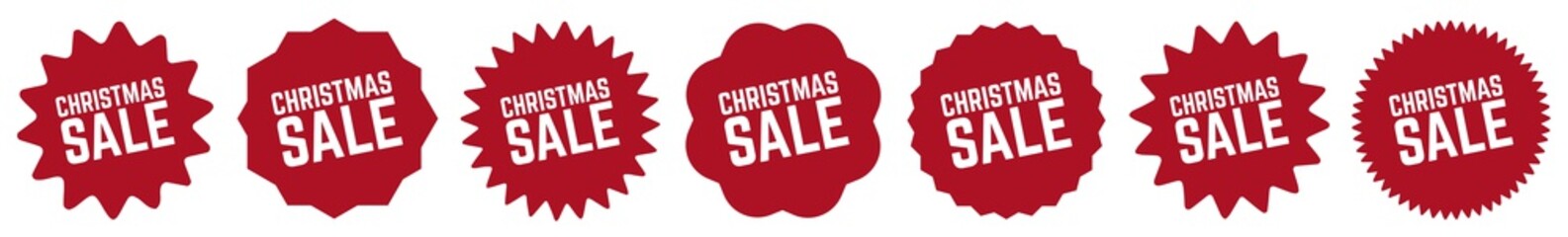 Christmas Sale Tag Red | X-mas Special Offer Label | Xmas Deal Sticker | Icon | Variations