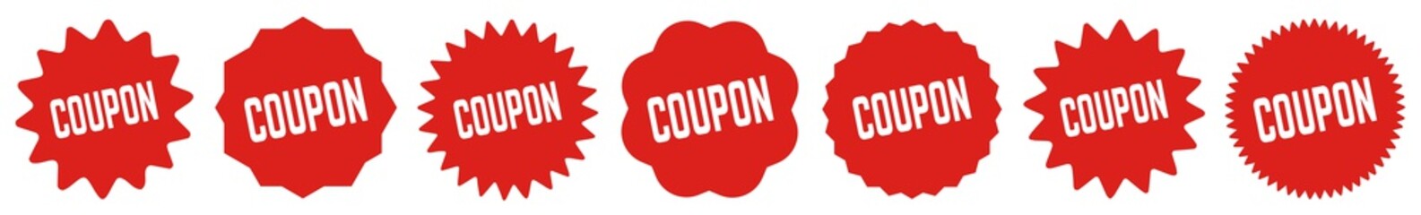 Coupon Tag Red | Special Offer Icon | Sale Sticker | Deal Label | Variations