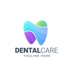 Dental care logo design template. Colorful logo design concept. Vector illustration
