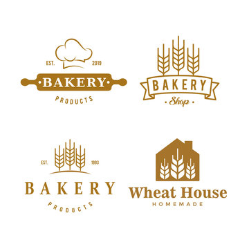 Set of vintage bakery logos, labels, badges and design elements