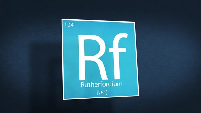 Periodic Table of Elements Cinematic Animated Series - Element Rutherfordium hovering in space