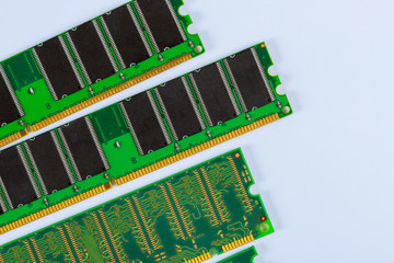 Green stick of RAM for your computer memory