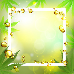 Cannabis leaves or marijauna oil medical Brochure design.