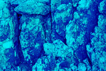Blue aquamarine stone background and texture, colored natural pattern