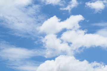 Natural light from the sun with blue sky and white clouds.