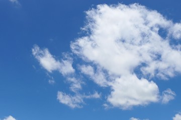 Natural light from the sun with blue sky and white clouds.