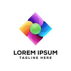 colorful abstract flower logo premium vector