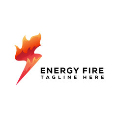 energy fire logo premium vector