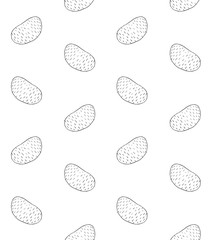 Vector seamless pattern of hand drawn doodle sketch potato isolated on white background