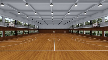 体育館 学校 バスケットボール イラスト21 Architecture Wall Mural Architectu Hiro Studio