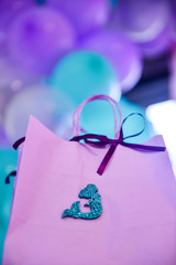 gift box with ribbon and bow on white background