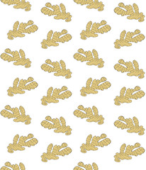Vector seamless pattern of hand drawn sketch ginger root isolated on white background