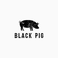 Animal pig Retro vintage Logo Icon Design Template
