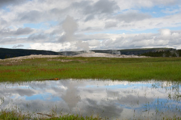 Fototapeta premium Old Faithful Geyser in Yellowstone National Park